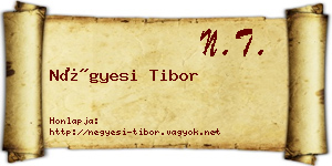 Négyesi Tibor névjegykártya